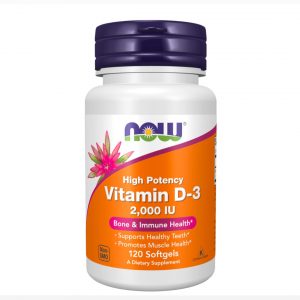 Vitamina D-3, 2000 Ui, NOW 120 Cápsulas