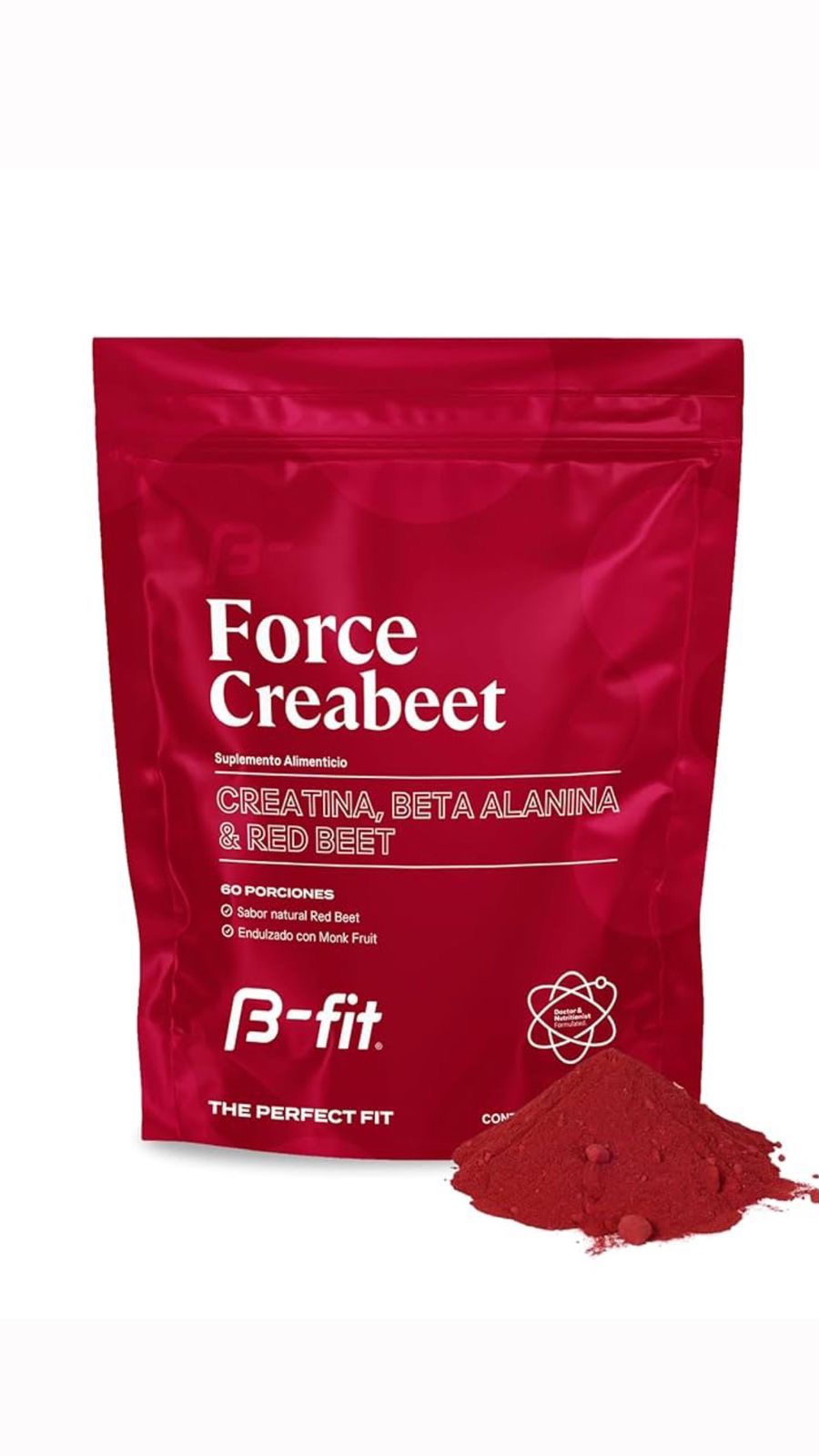 Force Pre Entreno B Fit con Creatina + Beta Alanina + Red Beet  (60 serv)